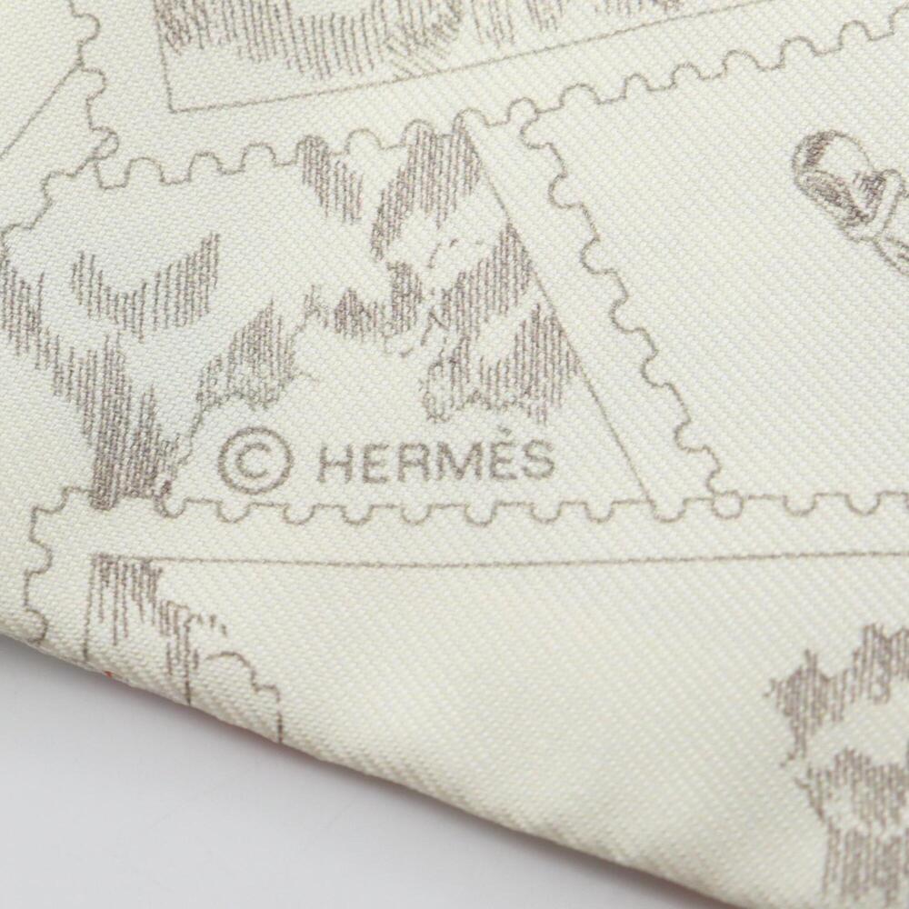 HERMES Authentic White Silk Scarf - Picture 4 of 6
